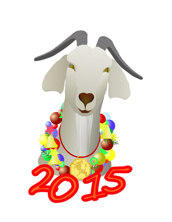 vector illustration year goat (sheep) on the eastern calendar all elements separate from the ability to editのイラスト素材
