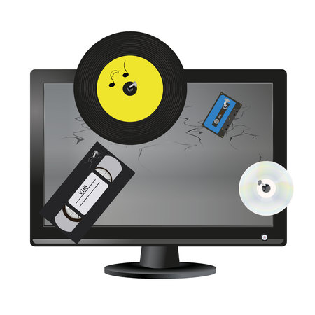 vector illustration of a desktop background, all elements separateのイラスト素材