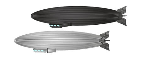 vector illustration of a Zeppelin gray and black colorsのイラスト素材