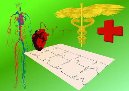 Vector illustration on the theme of Cardiologyの写真素材
