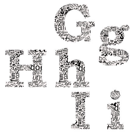 letters of different fonts ghiのイラスト素材