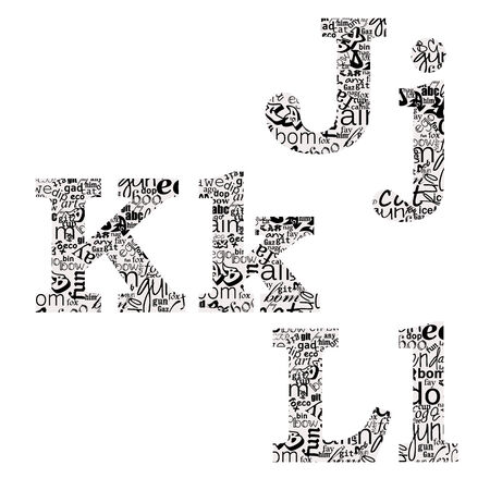 letters of different fonts jklのイラスト素材
