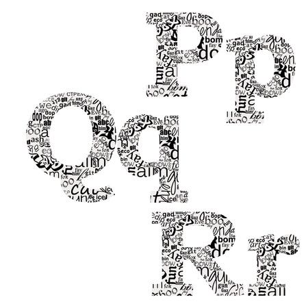 letters of different fonts pqrのイラスト素材