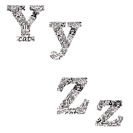 letters of different fonts yzのイラスト素材