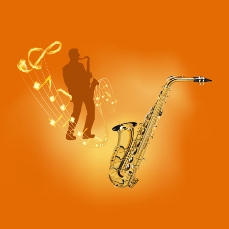 vector illustration playing a musical instrument saxophoneのイラスト素材