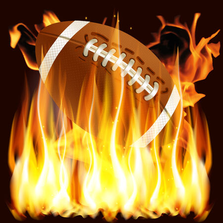 vector illustration ball for American football in the fireのイラスト素材
