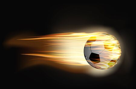 vector illustration Soccer ball on fireのイラスト素材