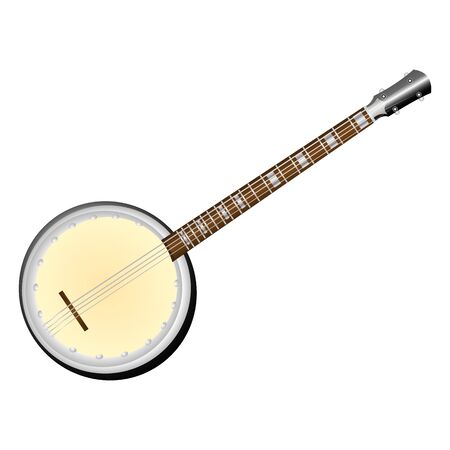  illustration of a stringed musical instrument banjoのイラスト素材