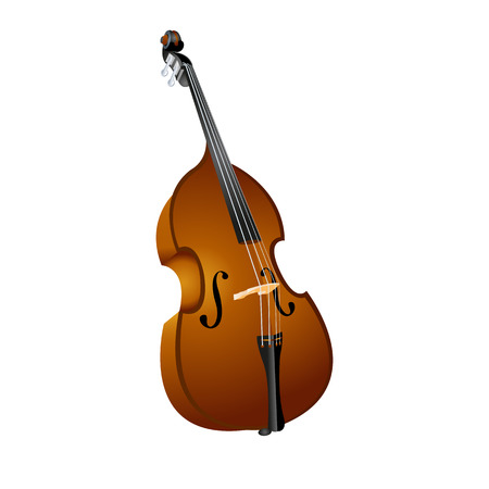  illustration of a stringed musical instrument contrabassのイラスト素材