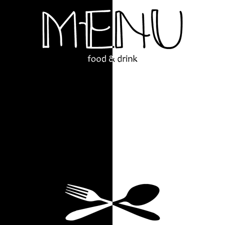 vector illustration black and white layout for menuのイラスト素材