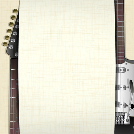 vector illustration music background with guitar and bannerのイラスト素材