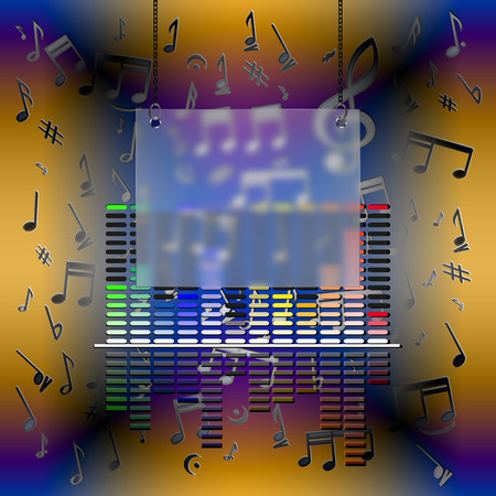 vector illustration music design with equalizer and frameのイラスト素材