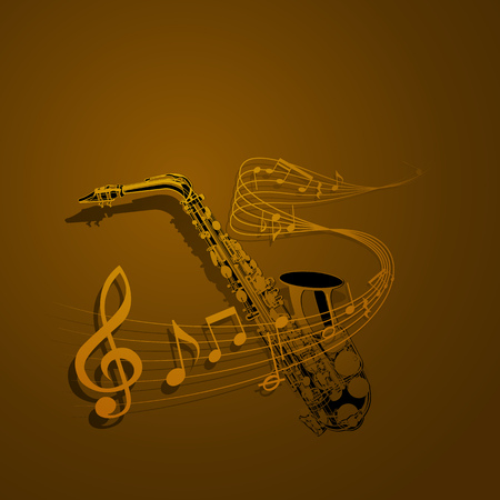 The vector form of saxophone and notes entwined with musical notes. It can be used as a poster, advertising or separately.のイラスト素材