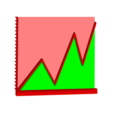 Vector illustration infographic line graph. Isolated object on a white background, can be used with any image.のイラスト素材