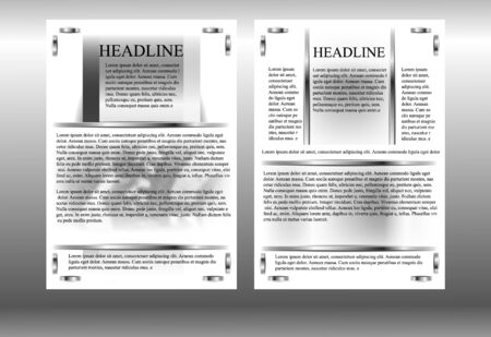 brochure template with a blurred image of gears, metal frames in black and white monochrome.のイラスト素材