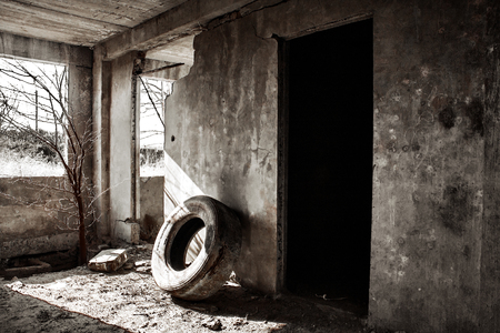 Destroyed industrial buildingの写真素材