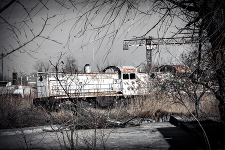 old Soviet locomotive train