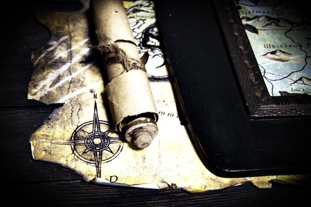 Old map, pirate treasure mapの写真素材