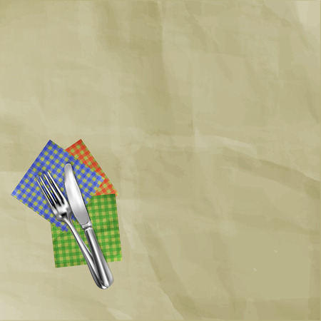 Template for restaurant menu on background of old paper with napkins.のイラスト素材