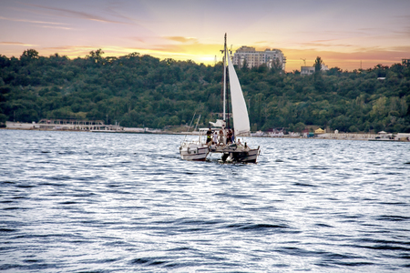 Seascape yacht catamaranの写真素材