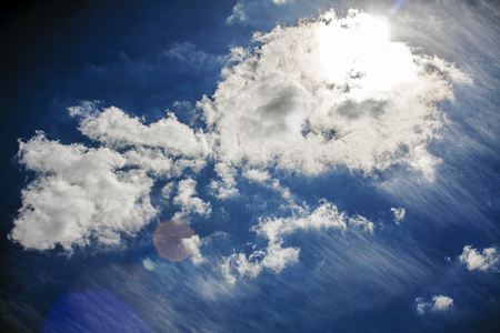 clouds in the sky bright sunの写真素材