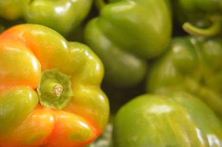 Almost Mature Bell Pepperの写真素材