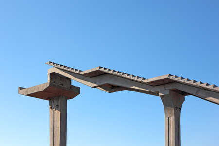 Fragment of a pedestrian bridge under constructionの写真素材