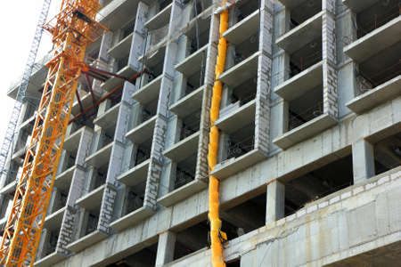 Detail of a wall under construction houseの写真素材