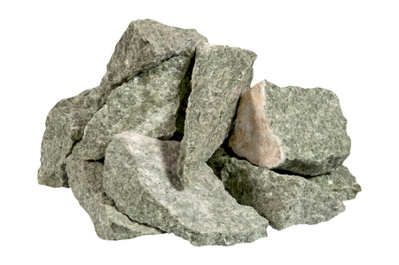 A pile of stones isolated on white background without shadowsの写真素材