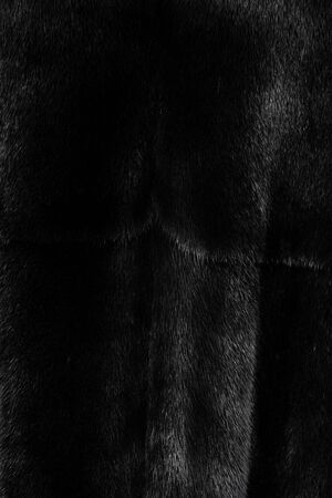 Texture of natural black shiny fur with beautiful wavy foldsの写真素材