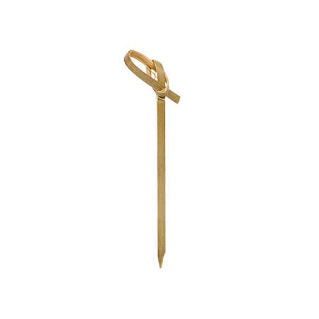 Decorated with multi-colored wooden cocktail sticks in the form of a knotted blade of grass. Isolated on whiteの写真素材