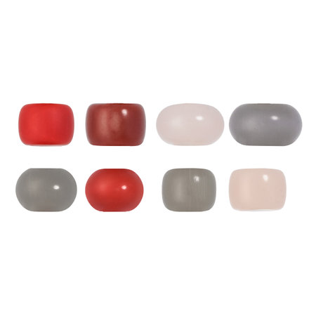 Oval and rectangular natural semi-precious stone beads for advertising and design closeup on a white backgroundの写真素材
