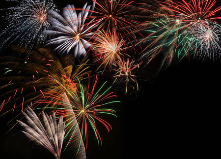 Fireworks on the black skyの写真素材