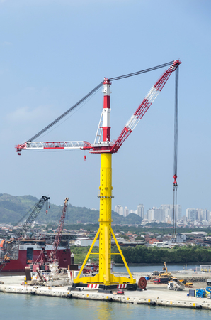 The cargo crane in port waiting for freightの写真素材