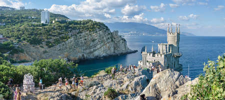 Gaspra, Crimea - July 21: Castle Lastochkino Gnezdo on July 21, 2016 in Gaspra, Crimea.のeditorial素材