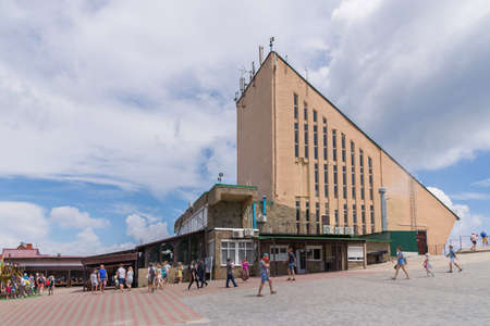 Alupka, Crimea - July 22: Funicular railway station on top of the Ai-Petri mountain on July 22, 2018 in Alupka, Crimea.のeditorial素材