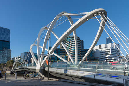 Melbourne, Australia - December 4: Seafarers bridge in South Melbourne on December 4, 2018 in Melbourne, Australia.のeditorial素材