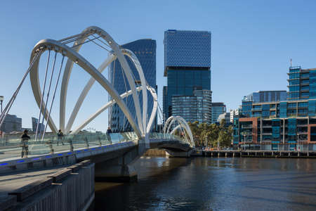 Melbourne, Australia - December 4: Seafarers bridge in South Melbourne on December 4, 2018 in Melbourne, Australia.のeditorial素材