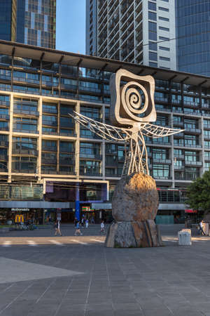 Melbourne, Australia - December 4: Sculpture on the street of the South Melbourne on December 4, 2018 in Melbourne, Australia.のeditorial素材