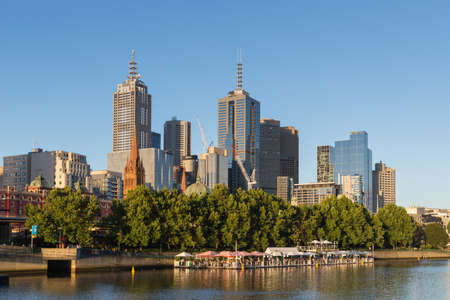 Melbourne, Australia - December 4: Landscape of the South Melbourne in the evening on December 4, 2018 in Melbourne, Australia.のeditorial素材