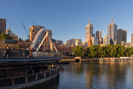 Melbourne, Australia - December 4: South Melbourne at sunset on December 4, 2018 in Melbourne, Australia.のeditorial素材