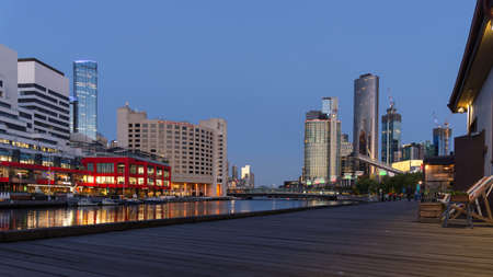 Melbourne, Australia - December 4: Evening landscape of the South Melbourne on December 4, 2018 in Melbourne, Australia.のeditorial素材