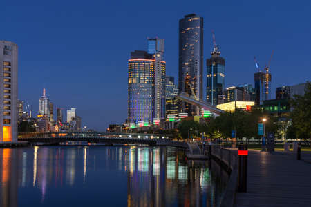 Melbourne, Australia - December 4: Evening landscape of the South Melbourne on December 4, 2018 in Melbourne, Australia.のeditorial素材