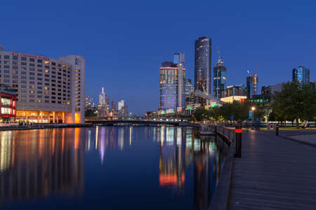 Melbourne, Australia - December 4: Evening landscape of the South Melbourne on December 4, 2018 in Melbourne, Australia.のeditorial素材