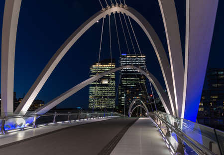 Melbourne, Australia - December 4: Seafarers bridge in South Melbourne on December 4, 2018 in Melbourne, Australia.のeditorial素材