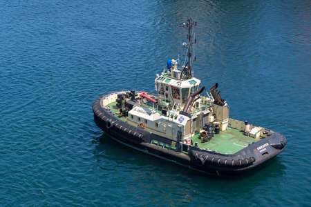 Sydney, Australia - January 08: Tugboat in port of Sydney on January 08, 2019 in Sydney, Australia.のeditorial素材