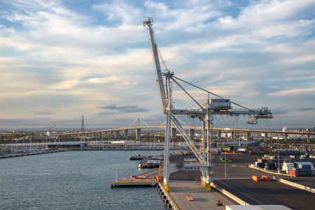 Melbourne, Australia - October 26: Victoria international container terminal on October 26, 2018 in Melbourne, Australia.のeditorial素材