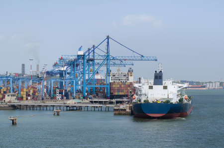 Mombasa, Kenya - December 10: Container terminal in port of Mombasa on December 10, 2017  in...