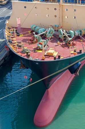 Forecastle of the container vesselの写真素材