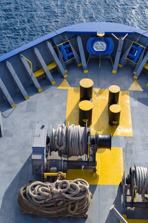 Mooring station on a forward of the vesselの写真素材